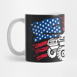 ATV / FOUR WHEELING: ATV Four Quad Biker American Flag Mug